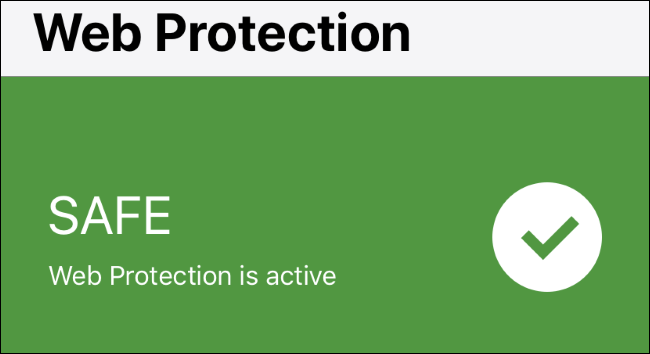 Status da proteção da Web no Norton Mobile Security no iPhone