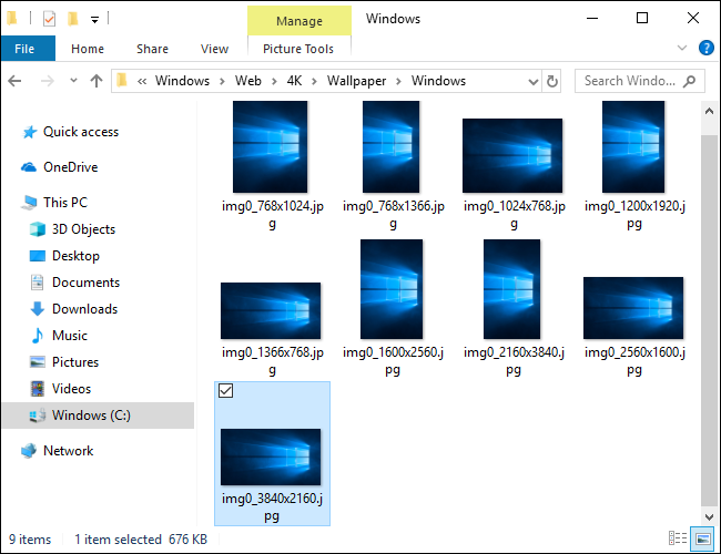 Onde o Windows 10 armazena papéis de parede padrão