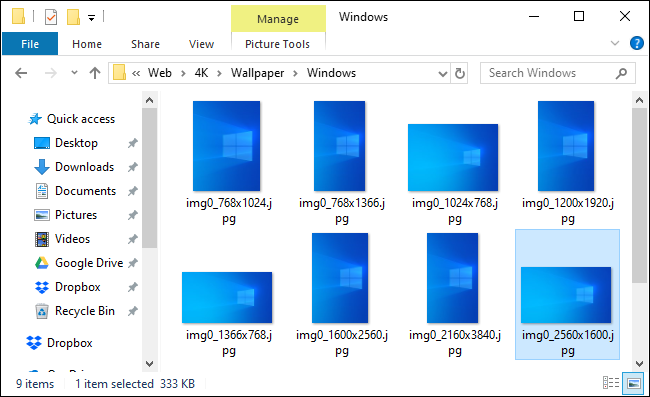 Localização do papel de parede padrão do Windows mostrando novo papel de parede claro