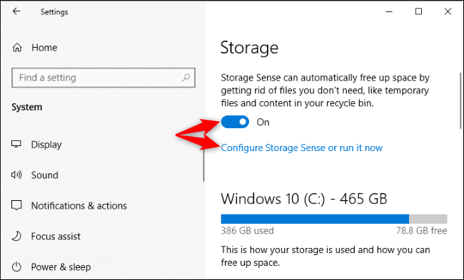 Opções de armazenamento na atualização de maio de 2019 do Windows 10