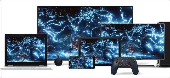 Streaming do Google Stadia em vários dispositivos