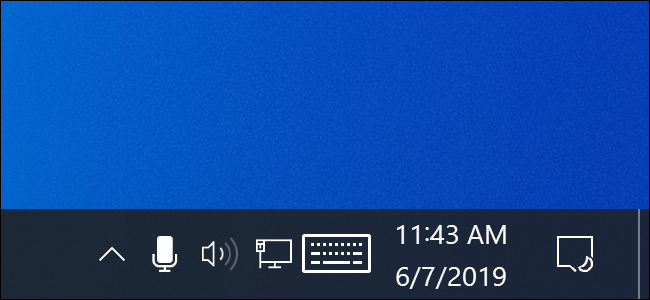 Ícone do microfone na área de notificação do Windows 10