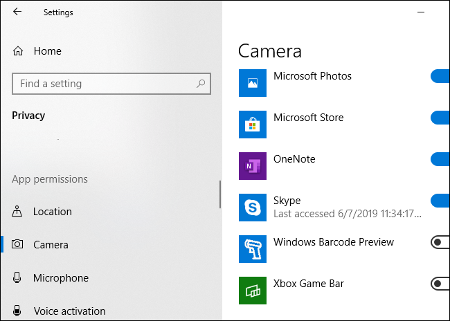 Windows 10 mostrando quais aplicativos usaram a câmera do seu PC