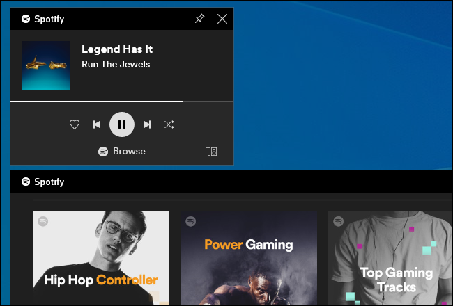 Integração do Spotify na sobreposição da barra de jogo do Windows 10