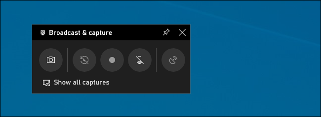 Painel de transmissão e captura na barra de jogos do Windows 10