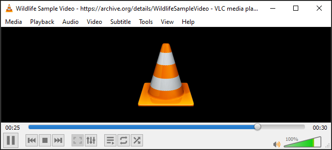 Barra de progresso durante a conversão de um arquivo de mídia em VLC