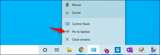 Fixando um atalho do Painel de Controle na barra de tarefas do Windows 10