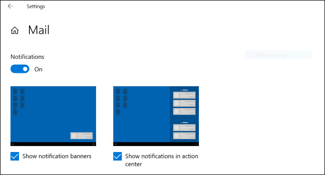 Gráficos de demonstração de notificação no Windows 10