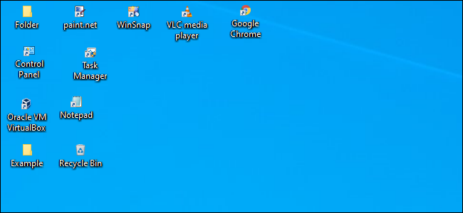 Ícones extra pequenos da área de trabalho no Windows 10
