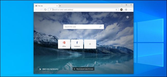 Beta do navegador Microsoft Edge baseado em Chromium no Windows 10