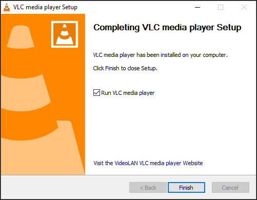 Iniciar VLC após uma instalação