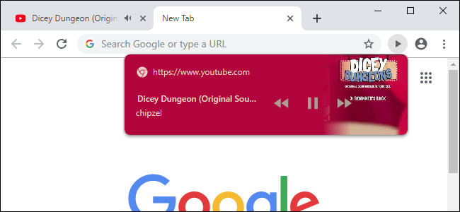 O botão Play na barra de ferramentas do navegador Chrome.