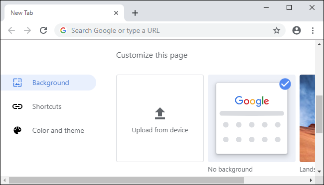 Novas opções de personalização do Chrome 77.