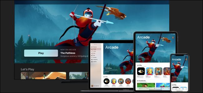 Apple Arcade na Apple TV, MacBook, iPad e iPhone.