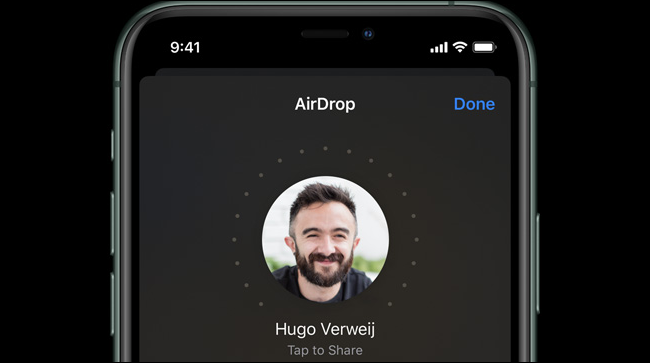 AirDrop em um iPhone 11 Pro.
