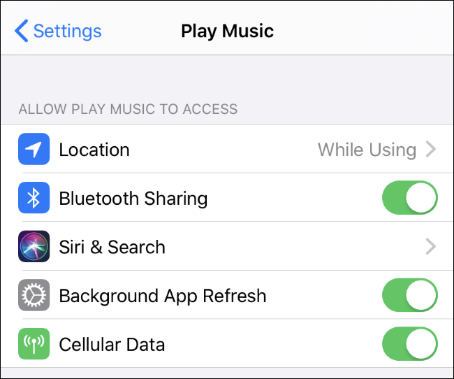 Controlar as configurações de Bluetooth de um aplicativo individual em um iPhone.