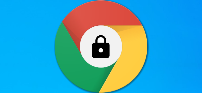 Um logotipo do Google Chrome com um ícone de cadeado no meio.