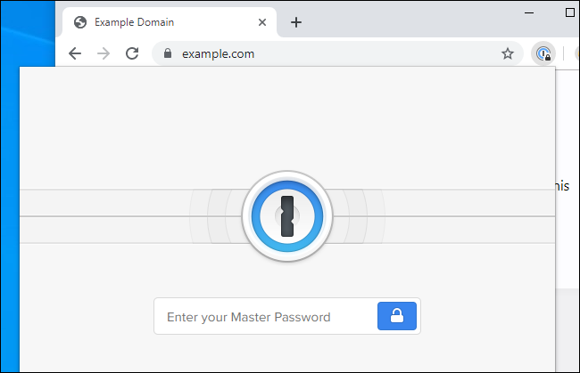 Fazendo login no 1Password X no Chrome.