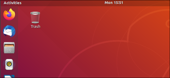 Área de trabalho GNOME Shell do Ubuntu 18.04.