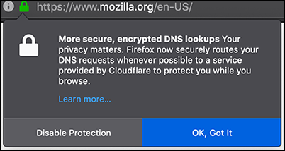 O Firefox criptografou pesquisas de DNS por alerta Cloudflare.