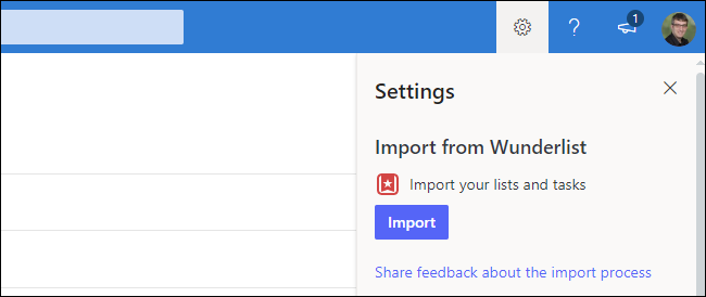 Como importar dados do Wunderlist para tarefas da Microsoft na web