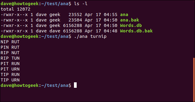 Está em / test / ana com o utilitário test fo ana