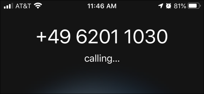 Ligar para um número internacional de um iPhone