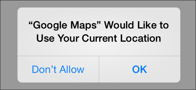 O Prompt de permissão dos serviços de localização no iOS.