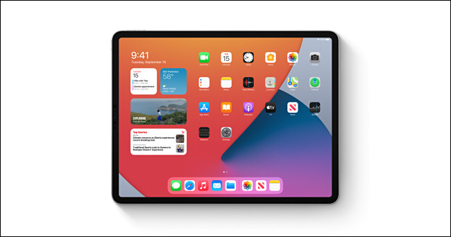 Um Apple iPad executando o iPadOS 14