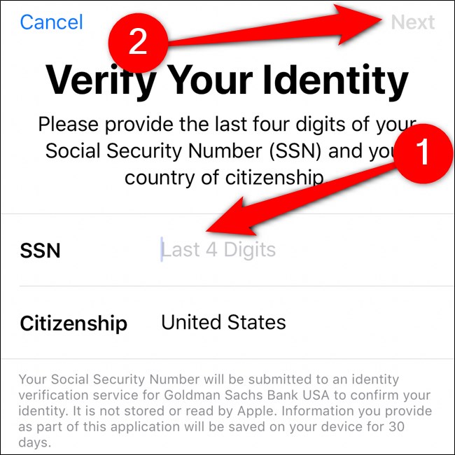 iPhone Wallet Verifique sua identidade