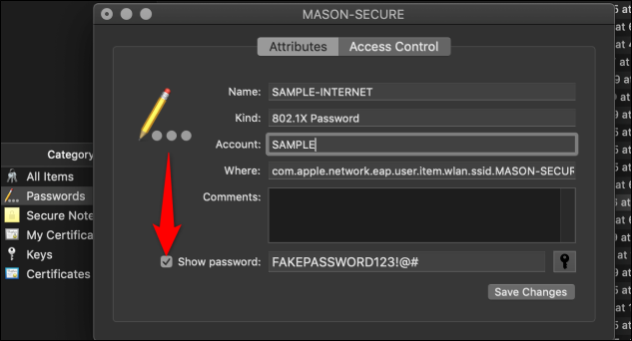 Mostrar senha no Keychain Access no macOS