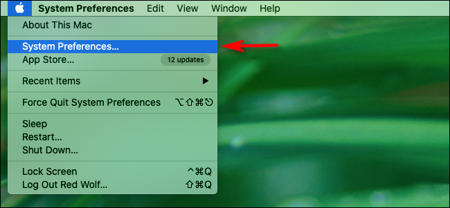 Inicie as Preferências do Sistema a partir do Menu Apple em um Mac