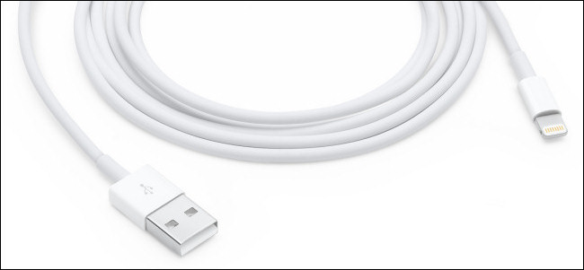 Um Apple Lightning para cabo USB