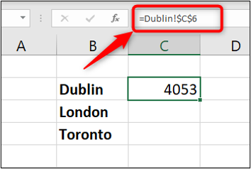 Link para os dados de origem na barra de fórmulas