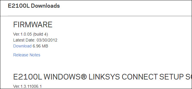 Lista de Firmware Linksys E21000L