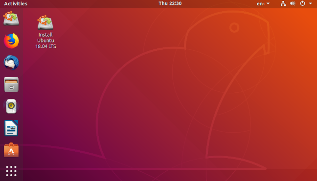 Um desktop Ubuntu Linux 18.04 LTS.