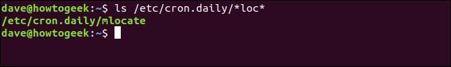 ls /etc/cron.daily/*loc* em uma janela de terminal