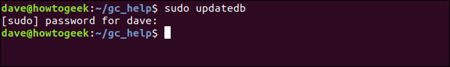 sudo updatedb em uma janela de terminal