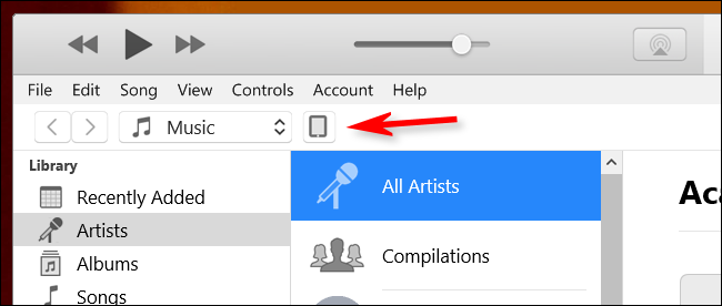 Clique no ícone do iPad no iTunes.