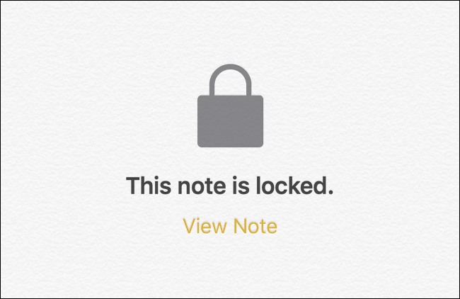 A tela "Esta nota está bloqueada" no aplicativo Notas.