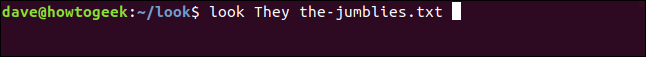 "look They the-jumblies.txt" em uma janela de terminal.