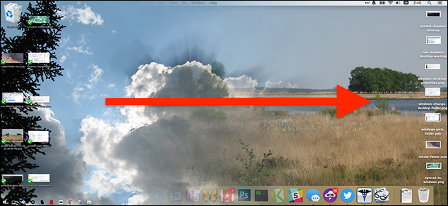 Sincronizando uma área de trabalho Mac e Windows 10.