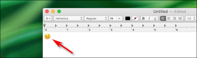Emoji inserido no aplicativo Mac.