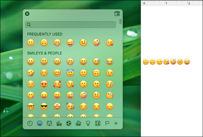 Arraste o pop-up de emoji para transformá-lo em uma janela independente no Mac.