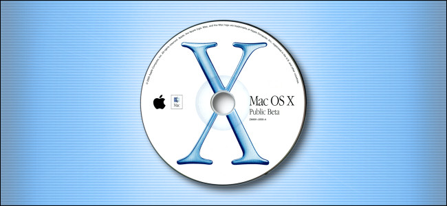 Um CD-ROM do Apple Mac OS X Public Beta.