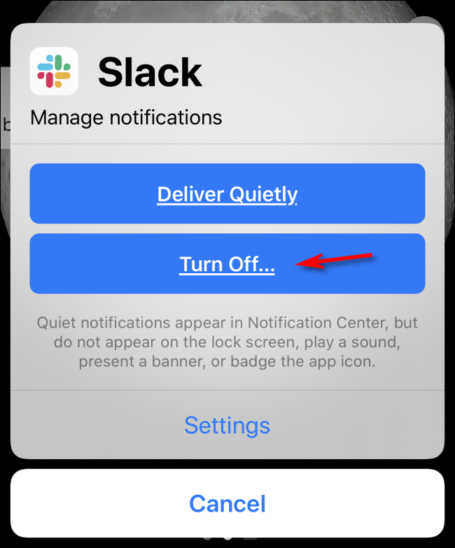 Desative as notificações no iOS