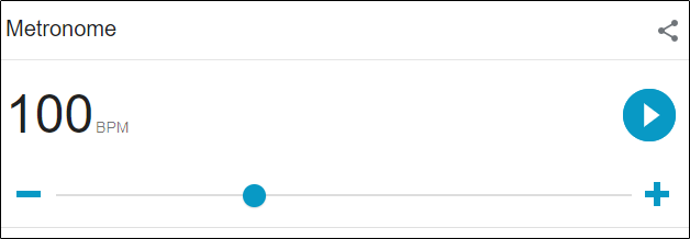 O metrônomo na Pesquisa Google.