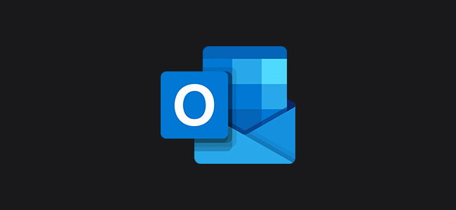Logotipo do Microsoft Outlook com fundo escuro