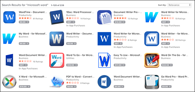 is word for mac available in the app store