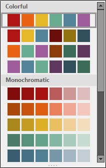 cores monocromáticas para gráfico de pizza